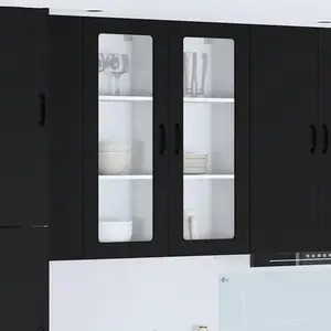 vidaXL Meuble mural de cuisine Noir 40 x 31 x 100 cm Bois d'ingénierie pas cher