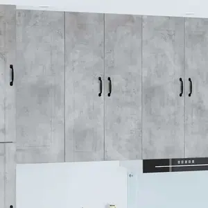 vidaXL Meuble mural de cuisine avec porte Gris béton 60 x 31 x 100 cm pas cher