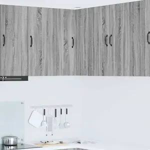 vidaXL Meuble mural de cuisine avec porte Gris Sonoma 57 x 57 x 80 cm pas cher