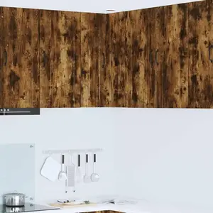 vidaXL Meuble mural de cuisine avec étagère Chêne fumé 57 x 57 x 80 cm pas cher