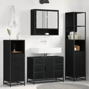 vidaXL Ensemble de mobilier de salle de bain 3 pcs Chêne noir pas cher