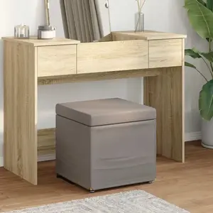 vidaXL Tabouret Taupe 41 x 41 x 40 cm Tissu et bois stratifié pas cher