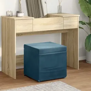 vidaXL Tabouret Bleu 41 x 41 x 40 cm Velours et Bois Composite pas cher