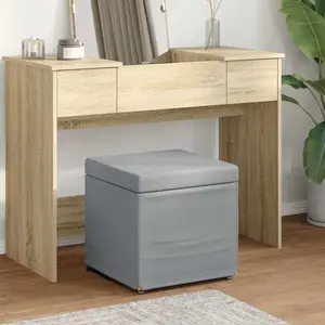 vidaXL Tabouret Gris clair 41 x 41 x 40 cm Tissu et bois stratifié pas cher