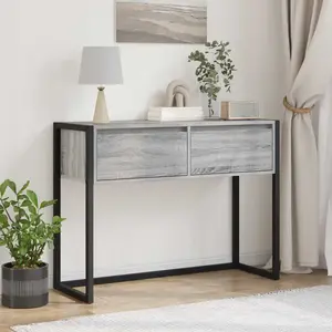 vidaXL Table d'appoint Gris Sonoma 100 x 36 x 75 cm Bois d'ingénierie pas cher