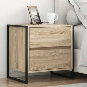 vidaXL Table de chevet Sonoma 50 x 39,5 x 50 cm Bois d'ingénierie pas cher