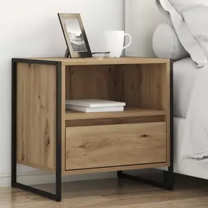 vidaXL vidaXL Table de chevet 2 pcs Chêne artisan 50 x 39,5 x 50 cm pas cher