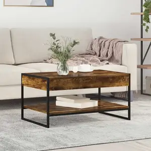 vidaXL vidaXL Table basse Chêne Fumé 80 x 50 x 40 cm Bois d'ingénierie pas cher