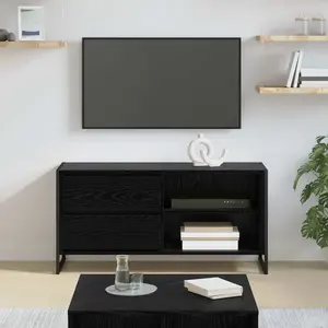 vidaXL Meuble TV Chêne noir 100 x 36 x 49,5 cm Bois d'ingénierie pas cher