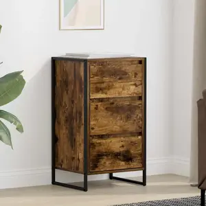 vidaXL vidaXL Buffet Chêne Fumé 42 x 36 x 75.5 cm Bois d'ingénierie pas cher