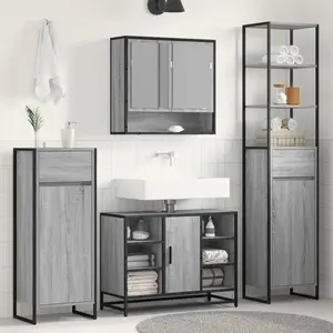 vidaXL vidaXL Cabinet de salle de bain Gris Sonoma 40 x 30 x 180 cm pas cher
