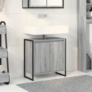 Comparateur de prix : vidaXL Cabinet de salle de bain avec porte Gris Sonoma 60 x 30 x 60 cm