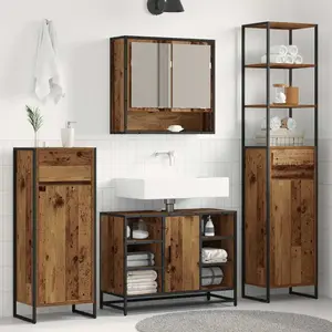 vidaXL vidaXL Cabinet de salle de bain Bois Ancien 40 x 30 x 180 cm pas cher