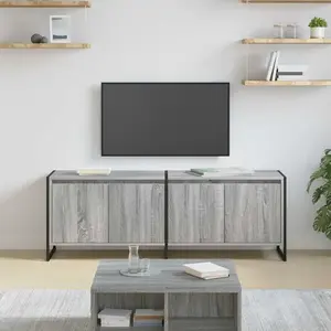 vidaXL Meuble TV Gris Sonoma 140 x 36 x 49.5 cm Bois d'ingénierie pas cher