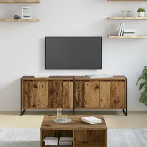 vidaXL Meuble TV Bois Ancien 140 x 36 x 49.5 cm Bois d'ingénierie pas cher