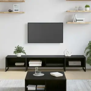 vidaXL Meuble TV Chêne noir 170,5 x 36 x 30,5 cm Bois d'ingénierie pas cher