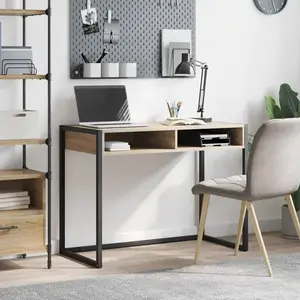 Comparateur de prix : vidaXL vidaXL Bureau avec stockage Sonoma 100 x 50 x 75 cm Bois d'ingénierie