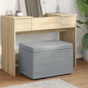 vidaXL Tabouret Gris clair 60 x 40 x 40 cm Tissu et bois stratifié pas cher