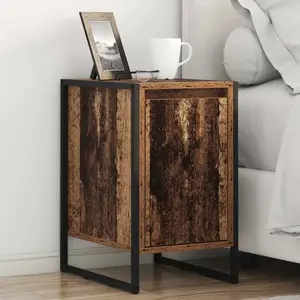 vidaXL Table de chevet Bois Ancien 39,5 x 30 x 50 cm Bois d'ingénierie pas cher
