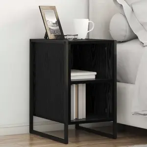 vidaXL vidaXL Table de chevet 2 pcs Chêne noir 39.5 x 30 x 50 cm pas cher