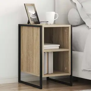 vidaXL vidaXL Table de chevet 2 pcs Sonoma 39.5 x 30 x 50 cm pas cher