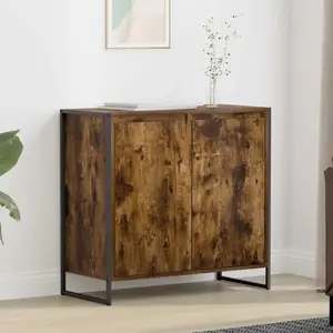 vidaXL Meuble d'appoint Chêne Fumé 79 x 36 x 75 cm Bois d'ingénierie pas cher
