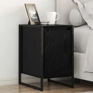 vidaXL Table de chevet Chêne noir 39,5 x 30 x 50 cm Bois d'ingénierie pas cher