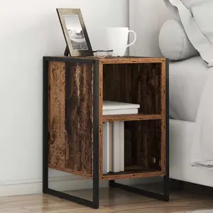vidaXL Table de chevet Bois Ancien 39.5 x 30 x 50 cm Bois d'ingénierie pas cher