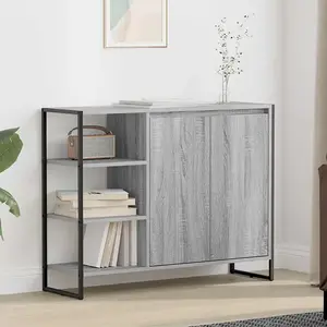 vidaXL vidaXL Meuble d'appoint Gris Sonoma 96,5 x 30 x 75 cm pas cher
