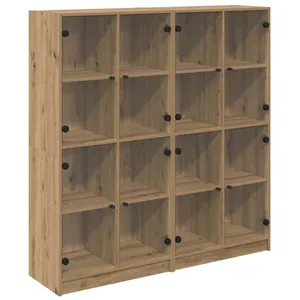 vidaXL Vidaxl Haut Armoire 2 Pcs Chêne Artisanal 136 X 37 X 142 Cm pas cher