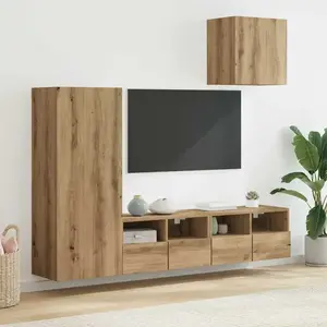 vidaXL Meubles TV muraux 4 pcs Chêne artisanal Bois d'ingénierie pas cher