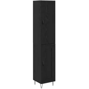 vidaXL Vidaxl Haut Armoire Chêne Noir 69,5 X 34 X 180 Cm Bois D'ingéni... pas cher