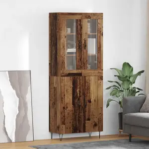 vidaXL Haut Armoire Bois Ancien 69,5 x 34 x 180 cm Bois d'ingénierie pas cher