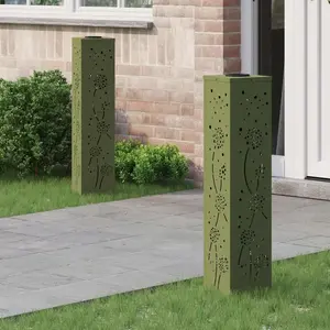 Comparateur de prix : vidaXL vidaXL Lumière de chemin LED solaire 2 pcs Vert olive