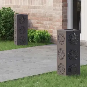 Comparateur de prix : vidaXL Lumière de chemin LED solaire 2 pcs Noir Acier laminé à froid