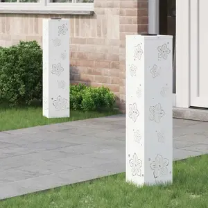 vidaXL Lumière de chemin LED solaire 2 pcs Blanc Acier laminé à froid