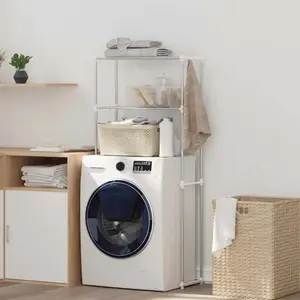 Comparateur de prix : vidaXL Étagère pour machine à laver Blanc 63 x 27 x 136 cm Aluminium