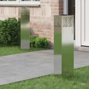 vidaXL Lumière de chemin LED solaire Chevron 2 pcs Galvanisé Galvanisé pas cher