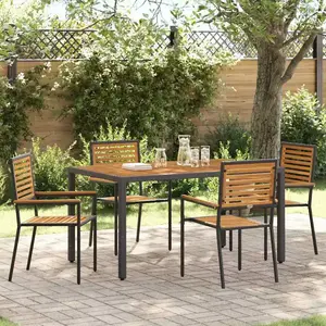 vidaXL Chaises de Jardin 4 pcs Crème, Marron pas cher