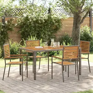 vidaXL Chaises de Jardin 4 pcs Gris, Marron pas cher