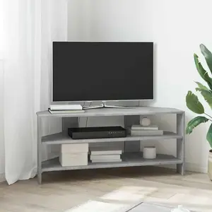 vidaXL MeubleTVd'Angle Gris béton 102x40,5x45cm Bois d'ingénierie pas cher