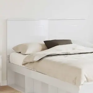 vidaXL Vidaxl Tête De Lit Blanc Brillant 140 Cm Bois D'ingénierie pas cher