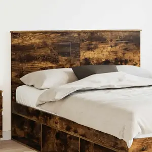 vidaXL Vidaxl Tête De Lit Chêne Fumé 140 Cm Bois D'ingénierie pas cher