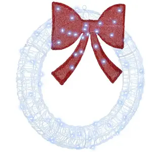 vidaXL Couronne avec des lumières à LED Blanc froid 75 cm Acrylique pas cher