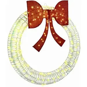 vidaXL Couronne avec 150 LED Blanc chaud 120 cm PET pas cher