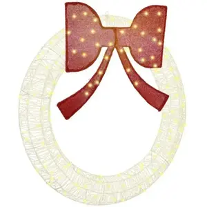 vidaXL Couronne avec des lumières à LED Blanc chaud 120 cm Acrylique pas cher