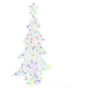 vidaXL Sapin de Noël avec 160 LED Multicolore 150 cm Acrylique pas cher