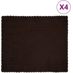 vidaXL Couverture en Fourrure de Lapin Synthétique 4 pcs Camel pas cher