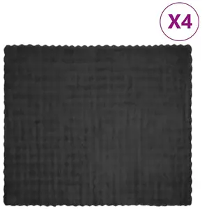 vidaXL Couverture en Fourrure de Lapin Synthétique 4 pcs Gris foncé pas cher