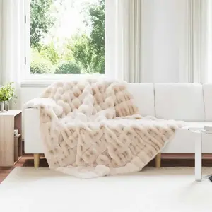 Comparateur de prix : vidaXL Couverture en fausse anti-dérapante Olite Beige 150 x 220 cm